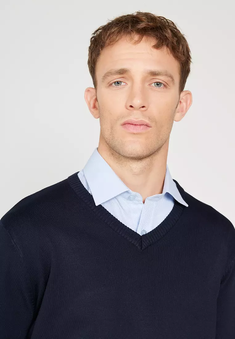 V-Neck Knitwear Sweater