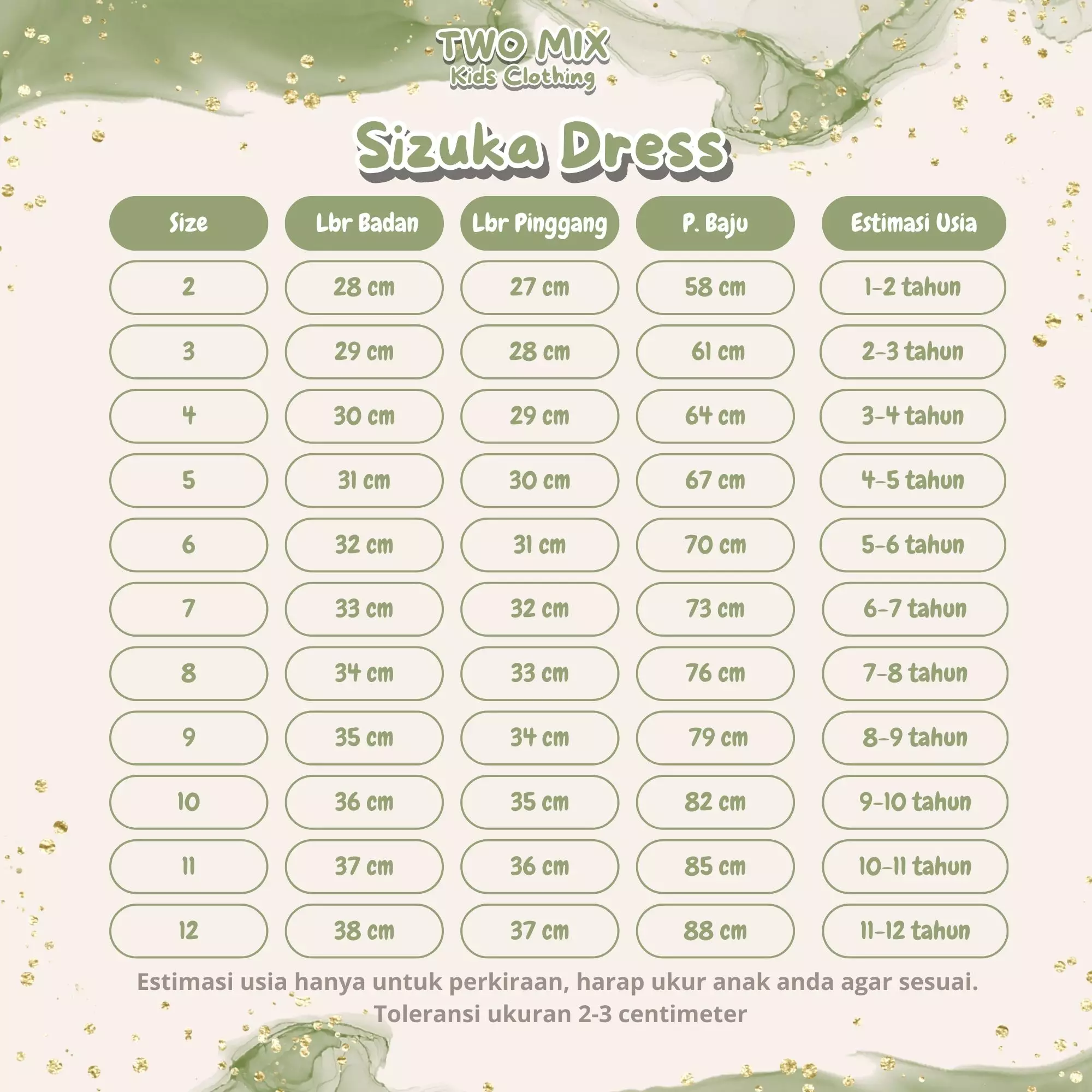 Two Mix - Sizuka Dress Baju Anak Perempuan Lebaran 2025 1-12 Tahun 4427 Colour Lilac