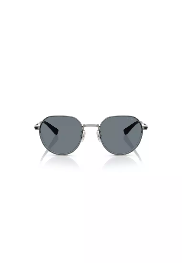Men's Irregular Frame Grey Metal Clip on Sunglasses - HC7179