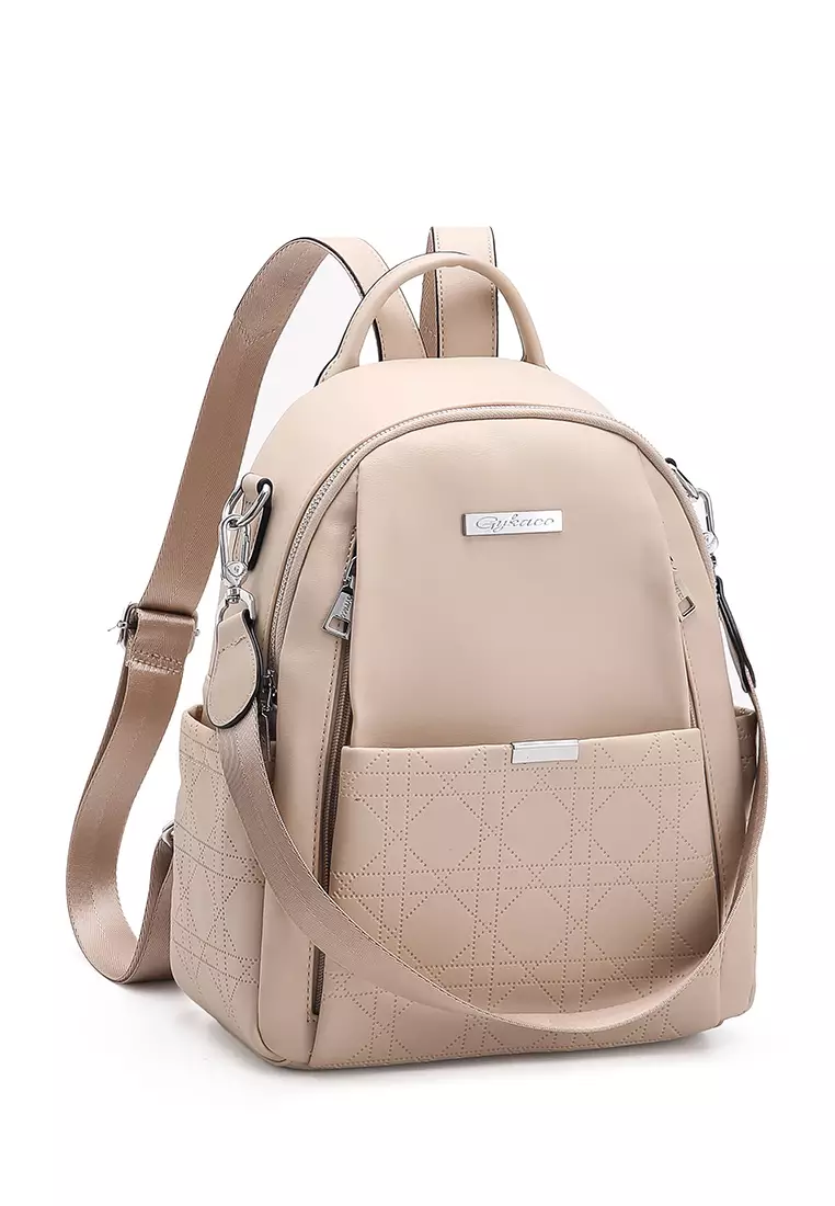 GYKACO SORAN Beige - Tas Ransel Wanita - Fashion Backpack (IMPORT)