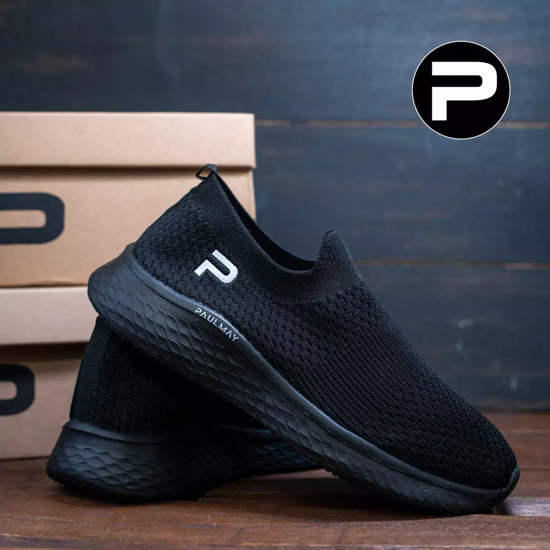 PAULMAY - Sepatu Slip On Running Pria Go Walk Black