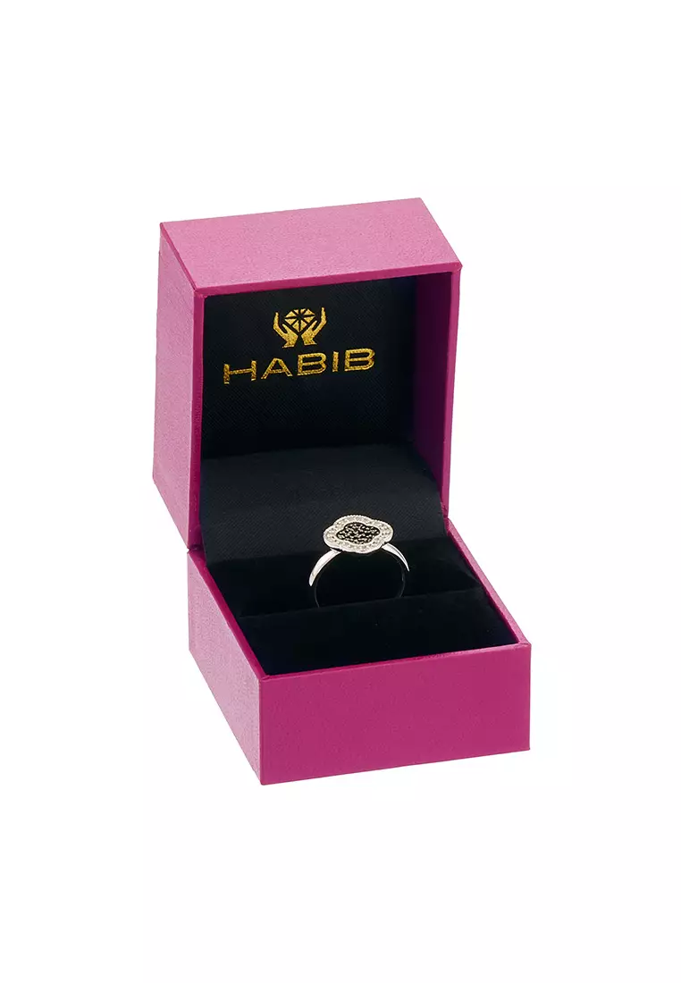 HABIB AL-ZAHRA | Black Diamond Ring in 375/9K White Gold 270550924(R)