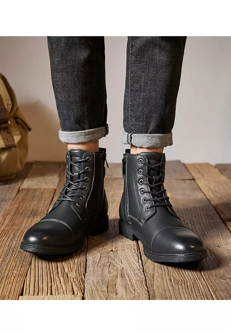 High Top Faux Leather Martin Boots KB2208W