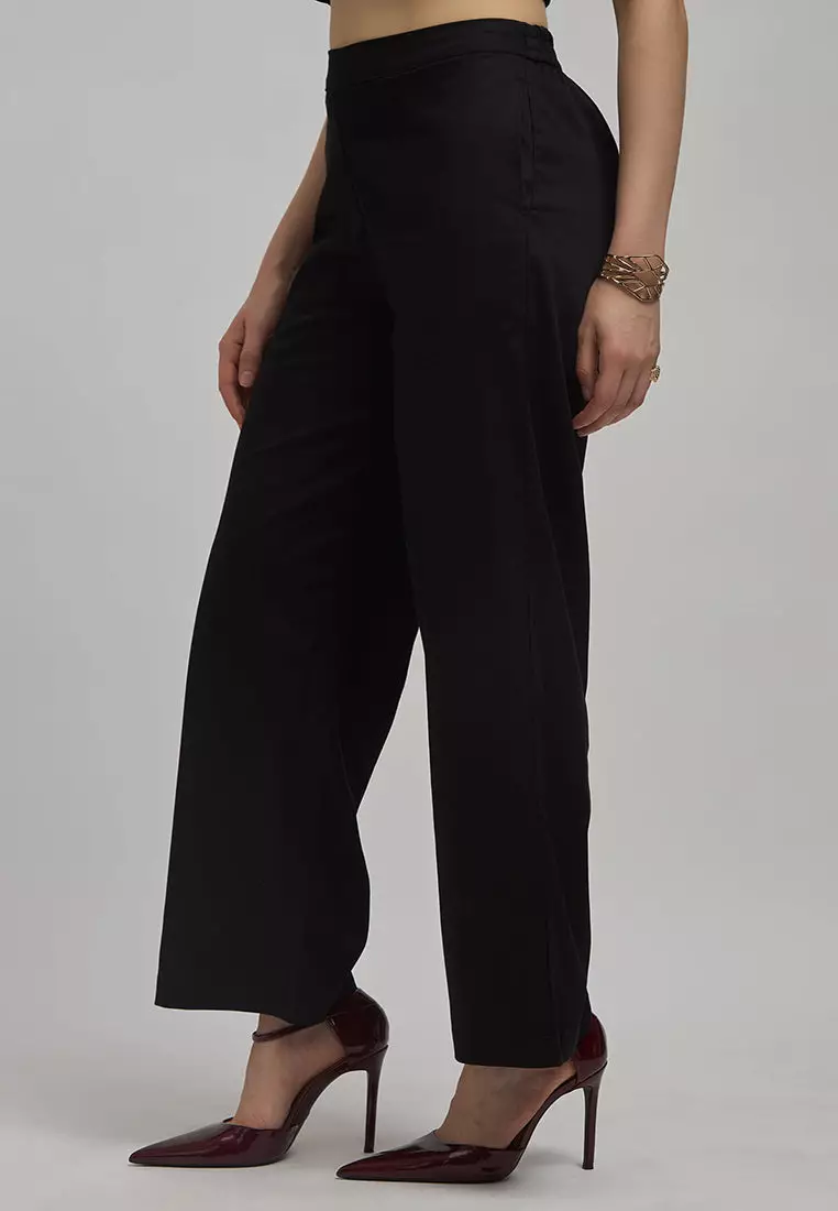 VIRGIO Cotton Stretch High Rise Wide Pants