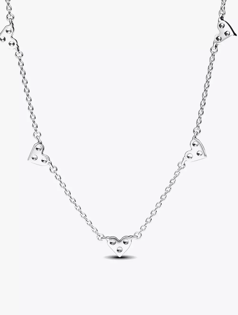 Sterling silver collier with clear cubic zirconia