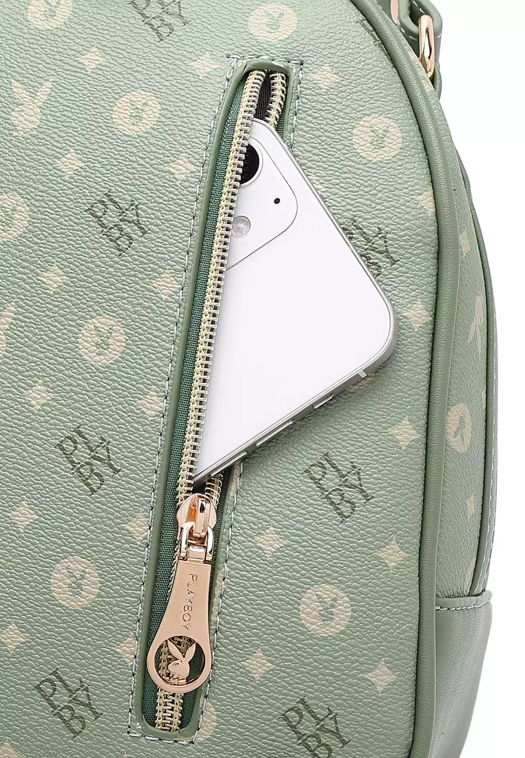 PLAYBOY BUNNY LADIES MONOGRAM MINI BACKPACK CAROLINE –