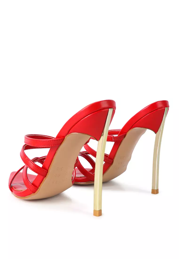 Red 3 hot sale strap heels