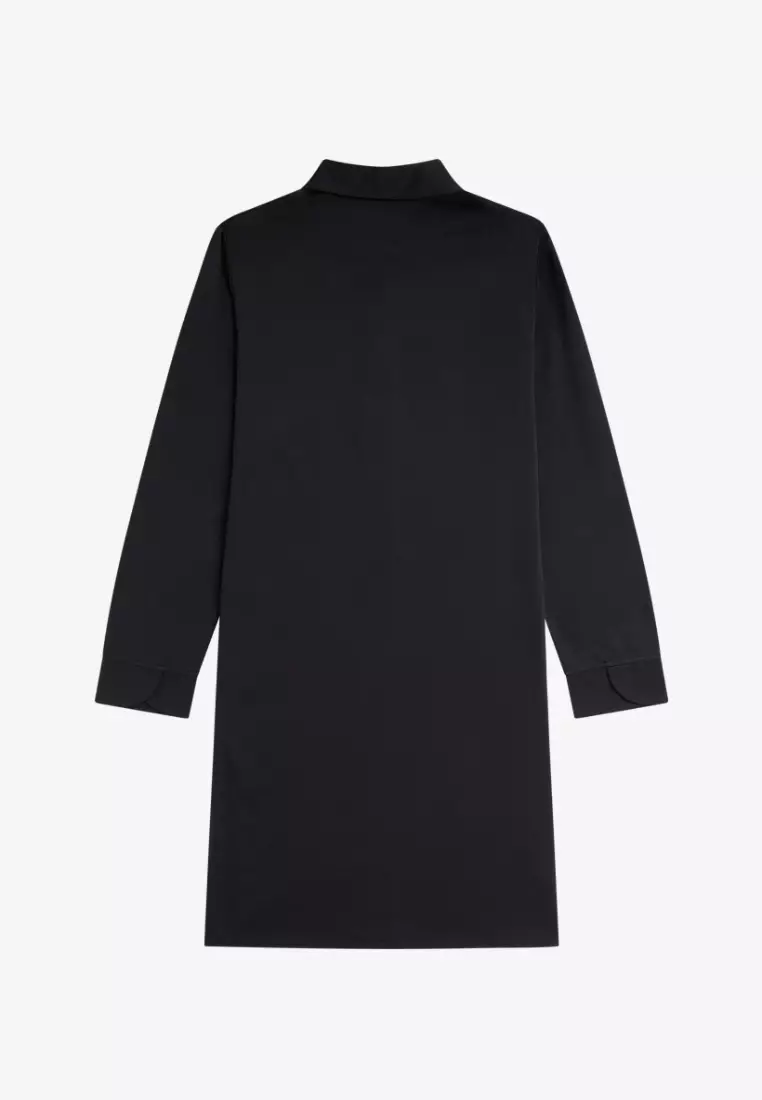 Fred Perry D817 Button-Through Shirt Dress (Black)