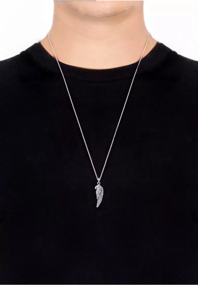 Perhiasan Pria Perak Asli - Silver Kalung Man Wings Silver