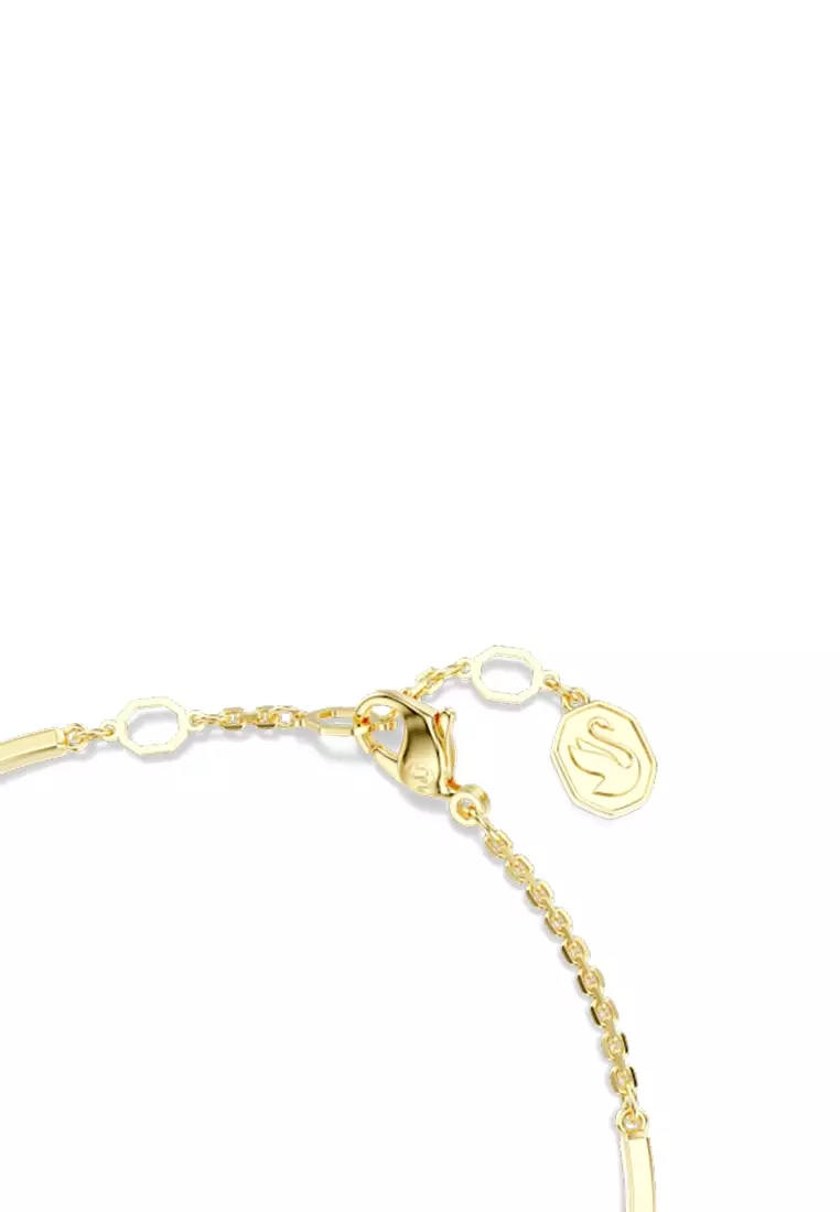 Idyllia Bangle, Mixed Cuts, Shell, Green, Gold-Tone Plated