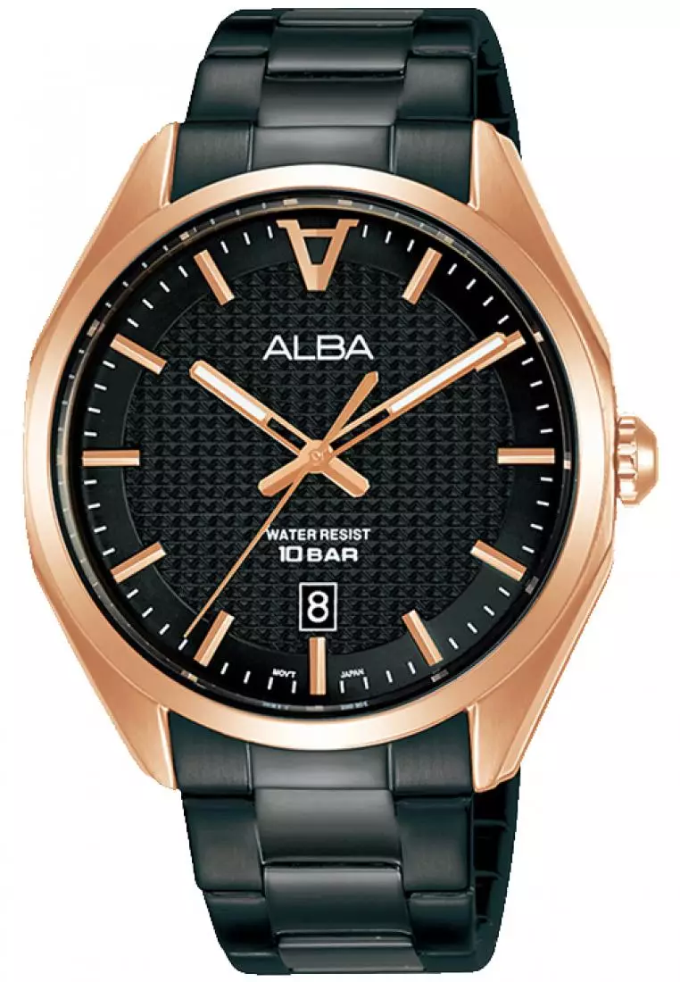 Jam Tangan Pria Alba Original Garansi Resmi AS9K68 AS9K68X1 Strap Stainless Steel Black