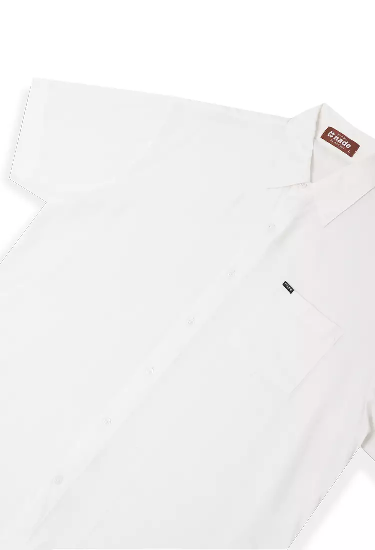 NTA79 Kemeja MKM Men Basic Polos Broken White With Pocket