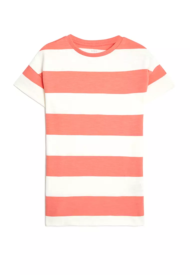 Pure Cotton Striped Dress