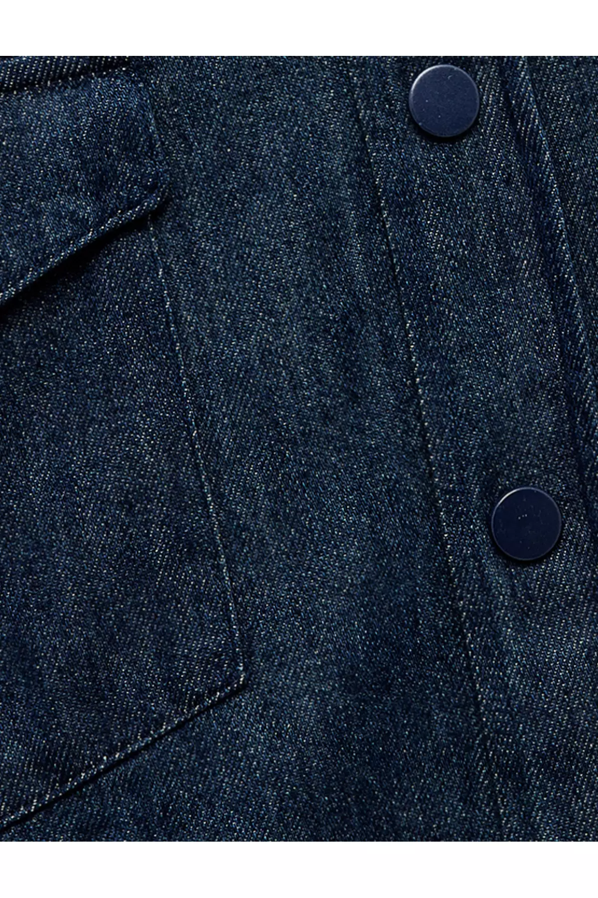 Classic Collar Jean Shirt Jacket With Flap Pocket And Stitching Detail