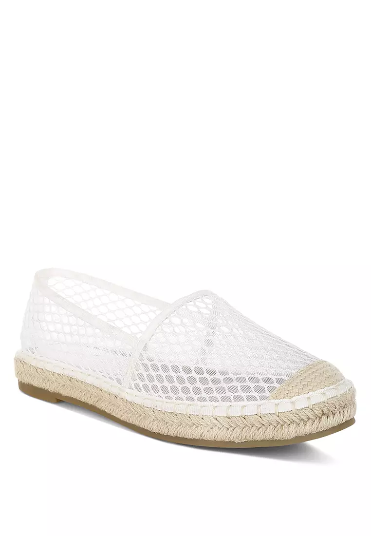 Mesh Espadrille Loafers In White