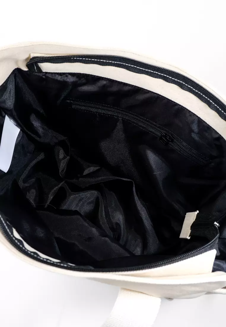 Pamole Tas Selempang Penutup Resleting Lapis Furing - Kelana Series - BW Komb Hitam