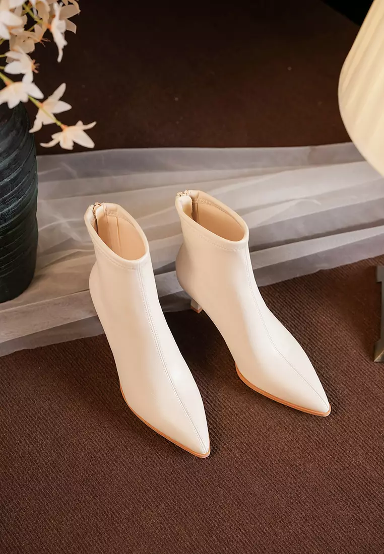 Aliexpress White Low Heel Ankle Boots DREAM PAIRSWomen's Chunky