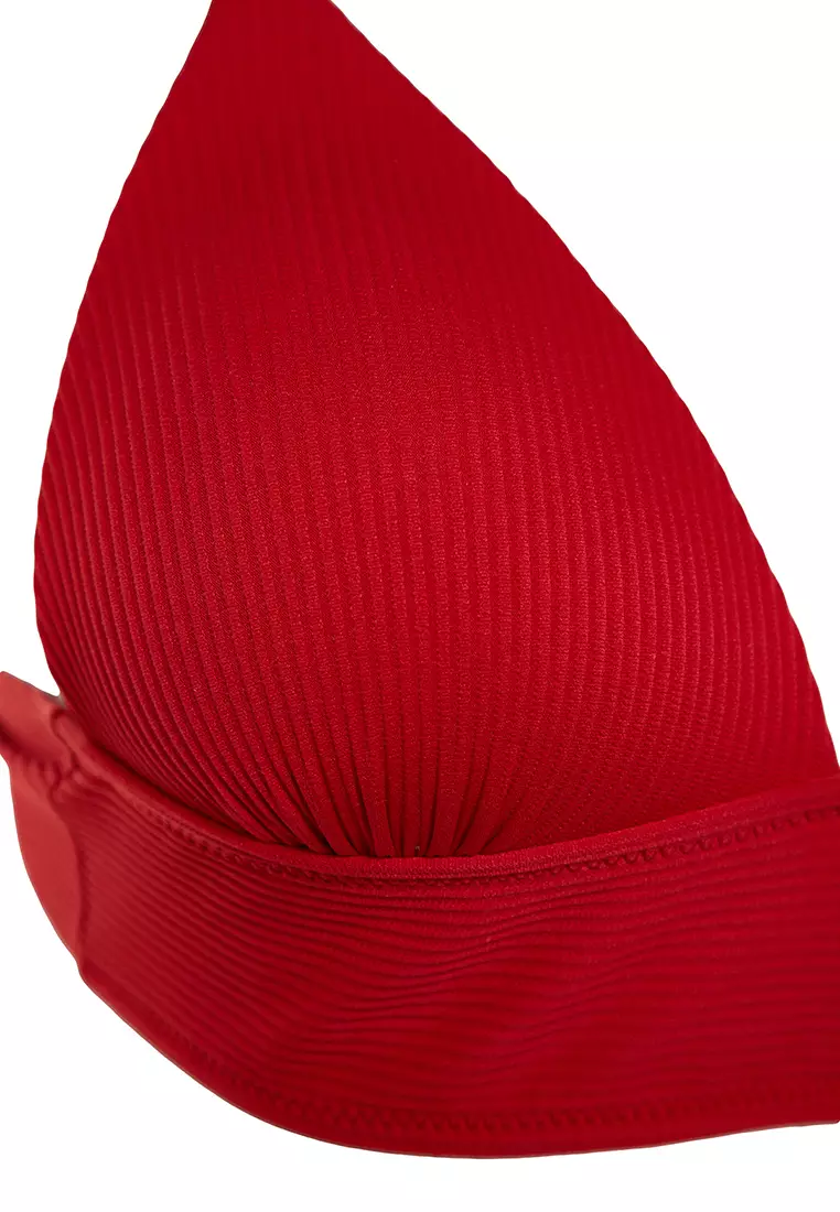 Triangle Push Up Textured Bikini Top