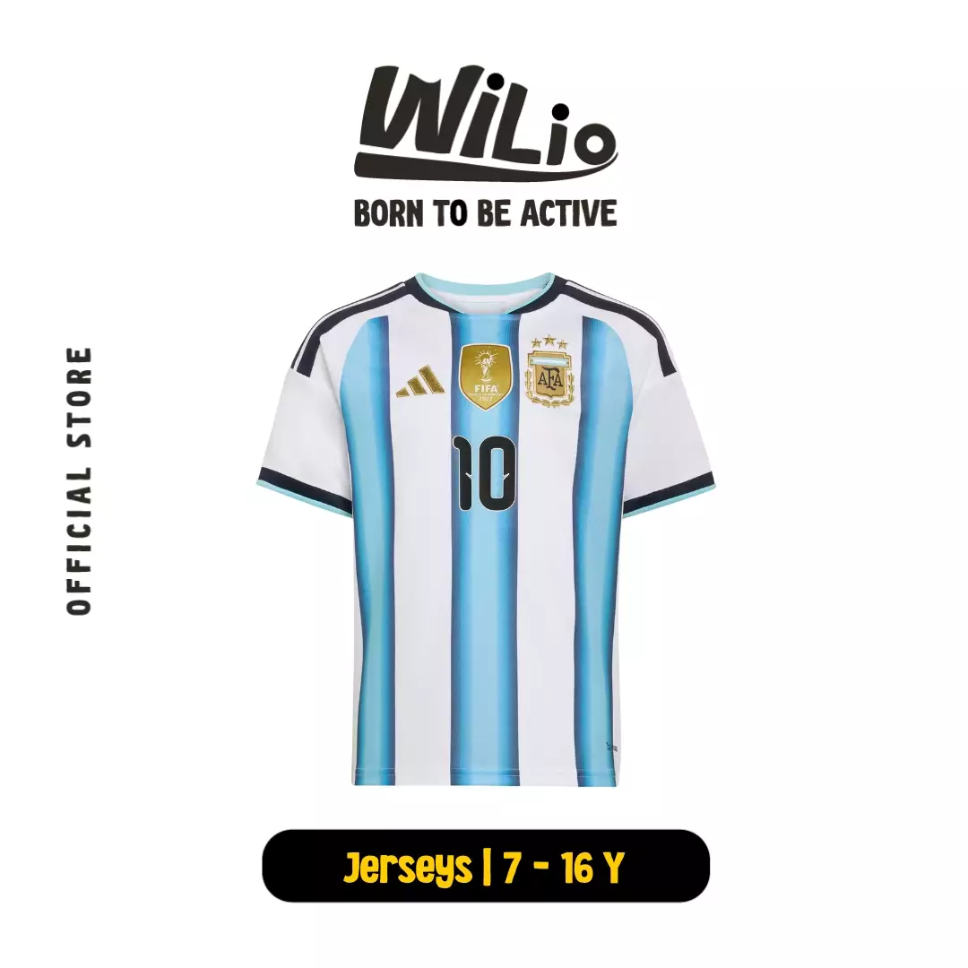 ADIDAS Argentina 26 Home Messi Kids Jersey KA8115 - Jersey Anak (Putih)