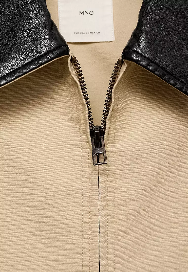 Cotton Jacket With Contrasting Collar