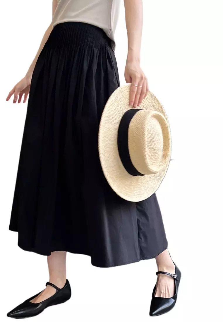 Elegant high waist pleated skirt K061708BK