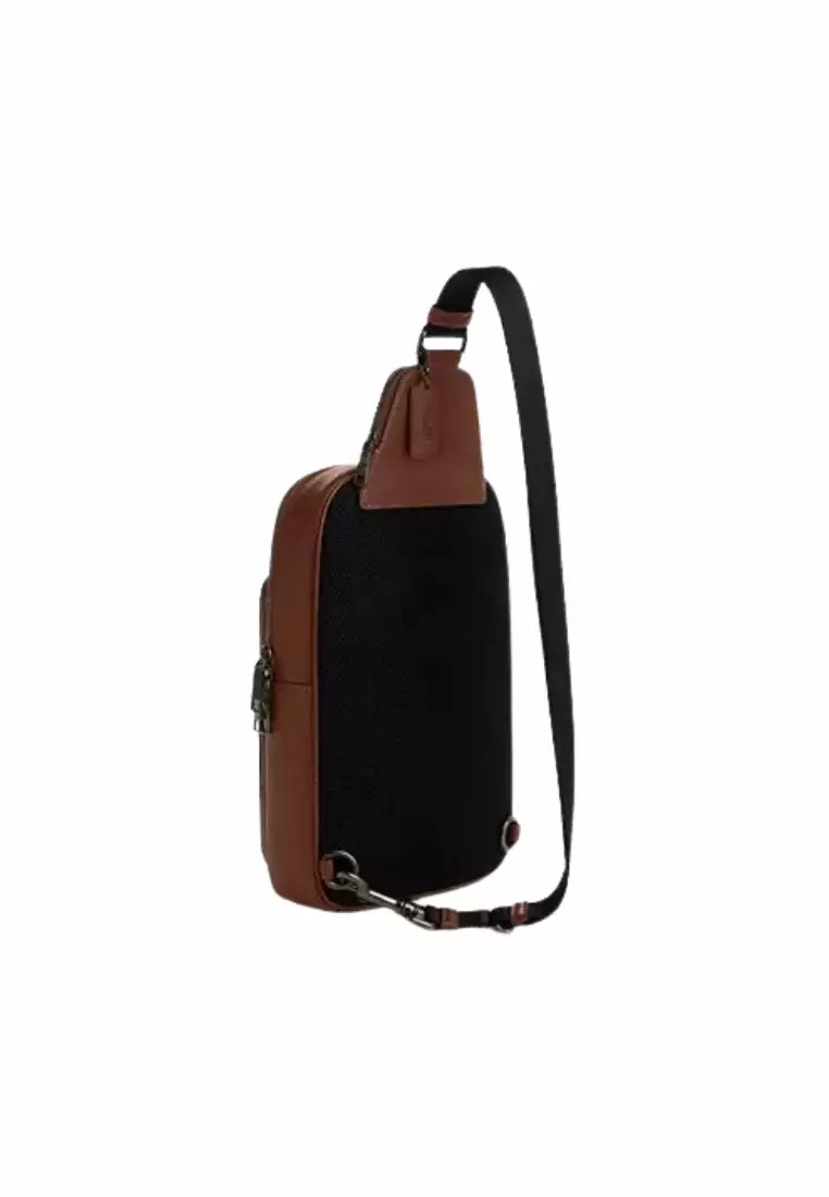 Coach Ethan Pack In Signature Canvas Sling Bag In Tan Vintage Brown CBI71