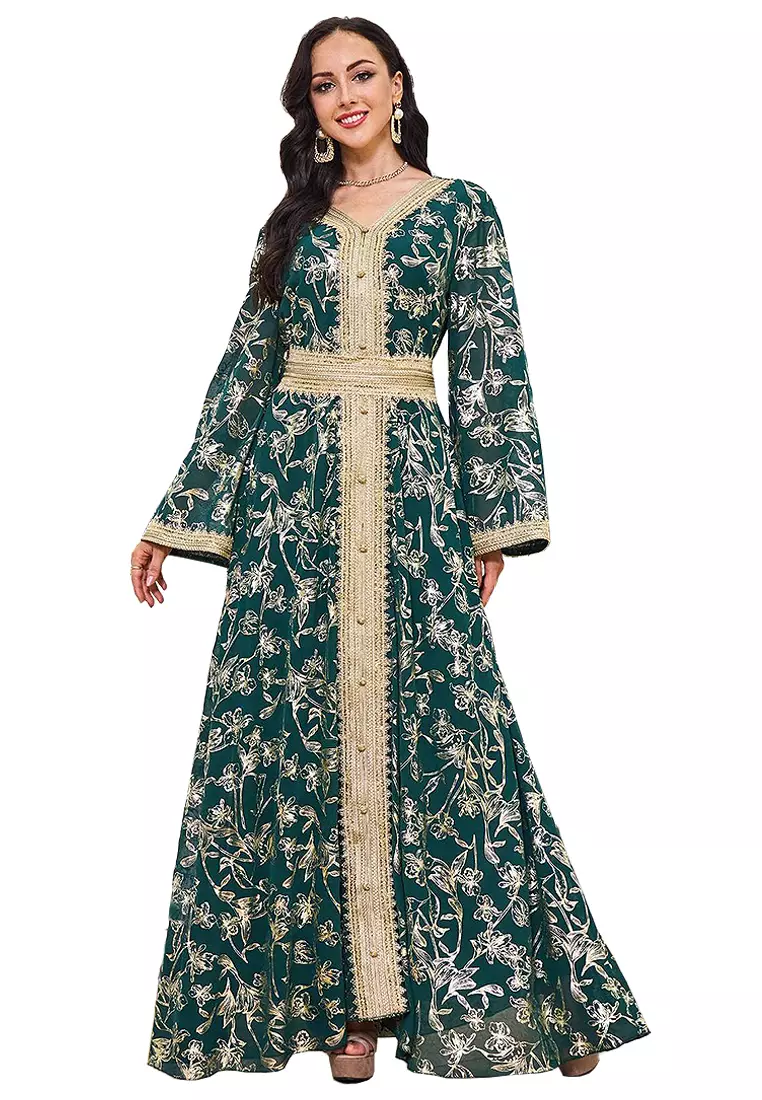 Buy Sunnydaysweety New women's diamond-set Kaftans Jubahs ...