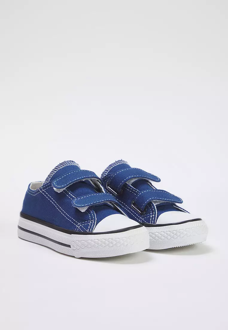 Navy Blue Unisex Kids Sneakers - Double Velcro, Rubber Sole Takss25Sn00022