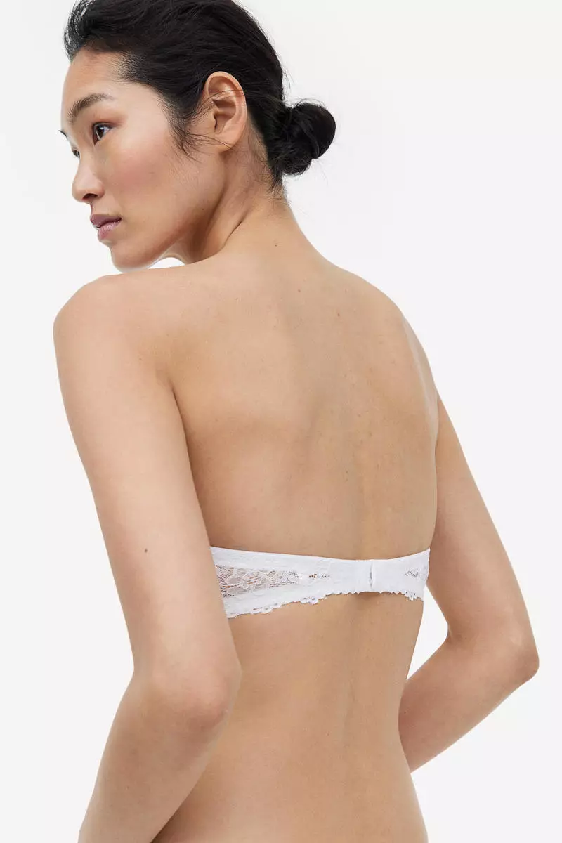 Buy H&M Padded lace balconette bra Online