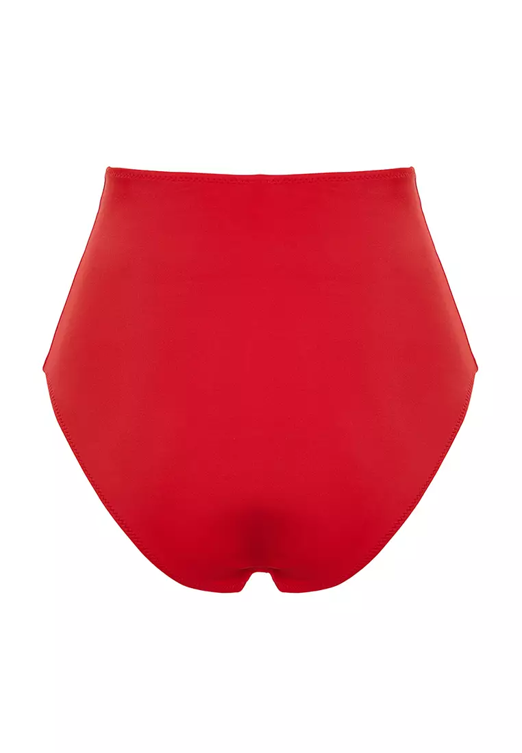 Star High Waist Ruched Hipster Bikini Bottom