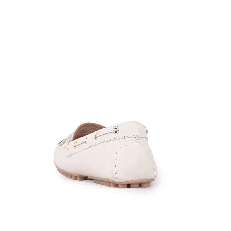 Sepatu Casual Wanita Loafer Moccasin Gino Mariani Estelle 3 Bone White