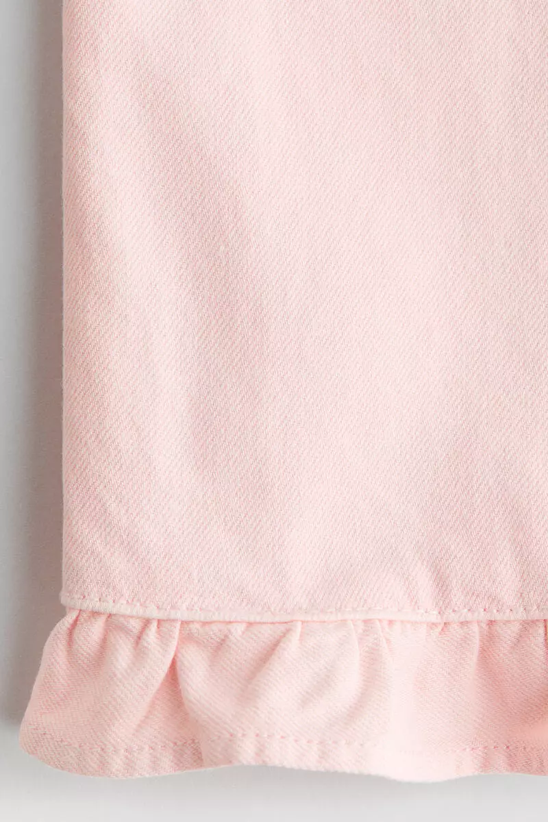 Frill-trimmed cotton trousers