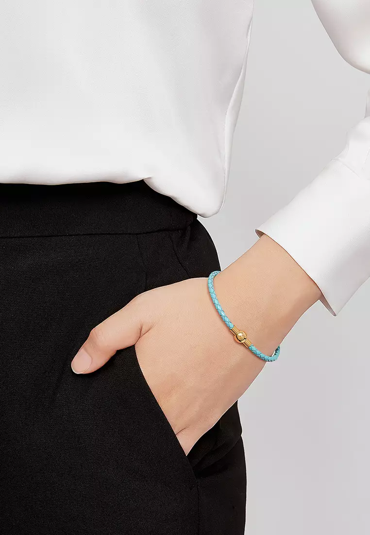 HABIB Leather Bracelet (Turquoise Colour)