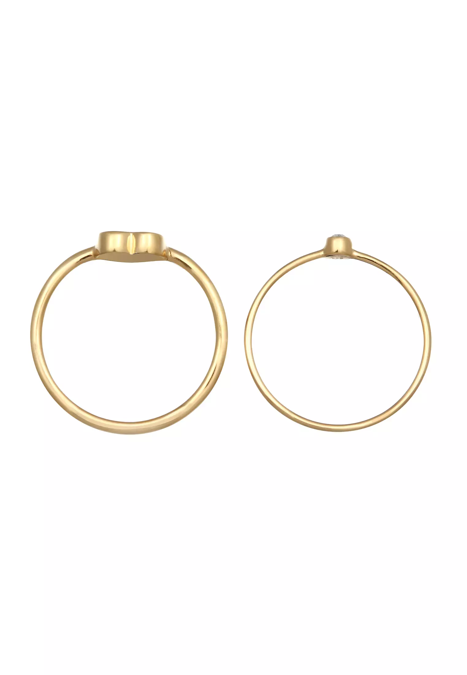 施华洛世奇®水晶镶嵌单钻心形爱心戒指套装，镀金设计