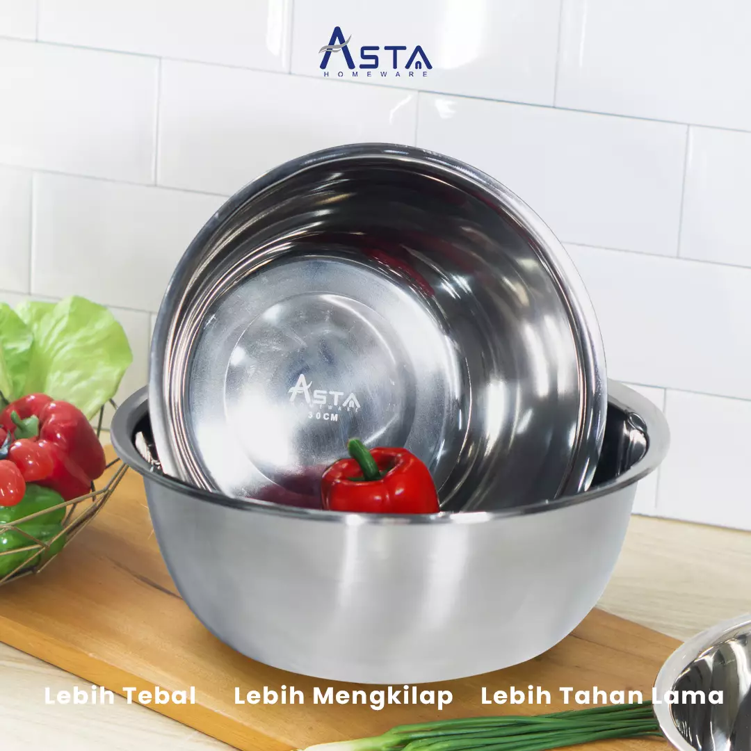 Jual Asta Homeware Asta Baskom Stainless Steel Anti Karat 22 Cm ...