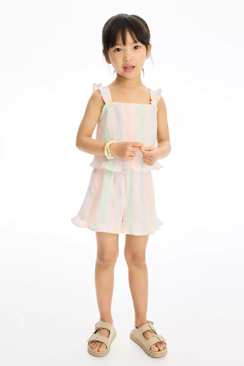 2-piece frill-trimmed cotton set