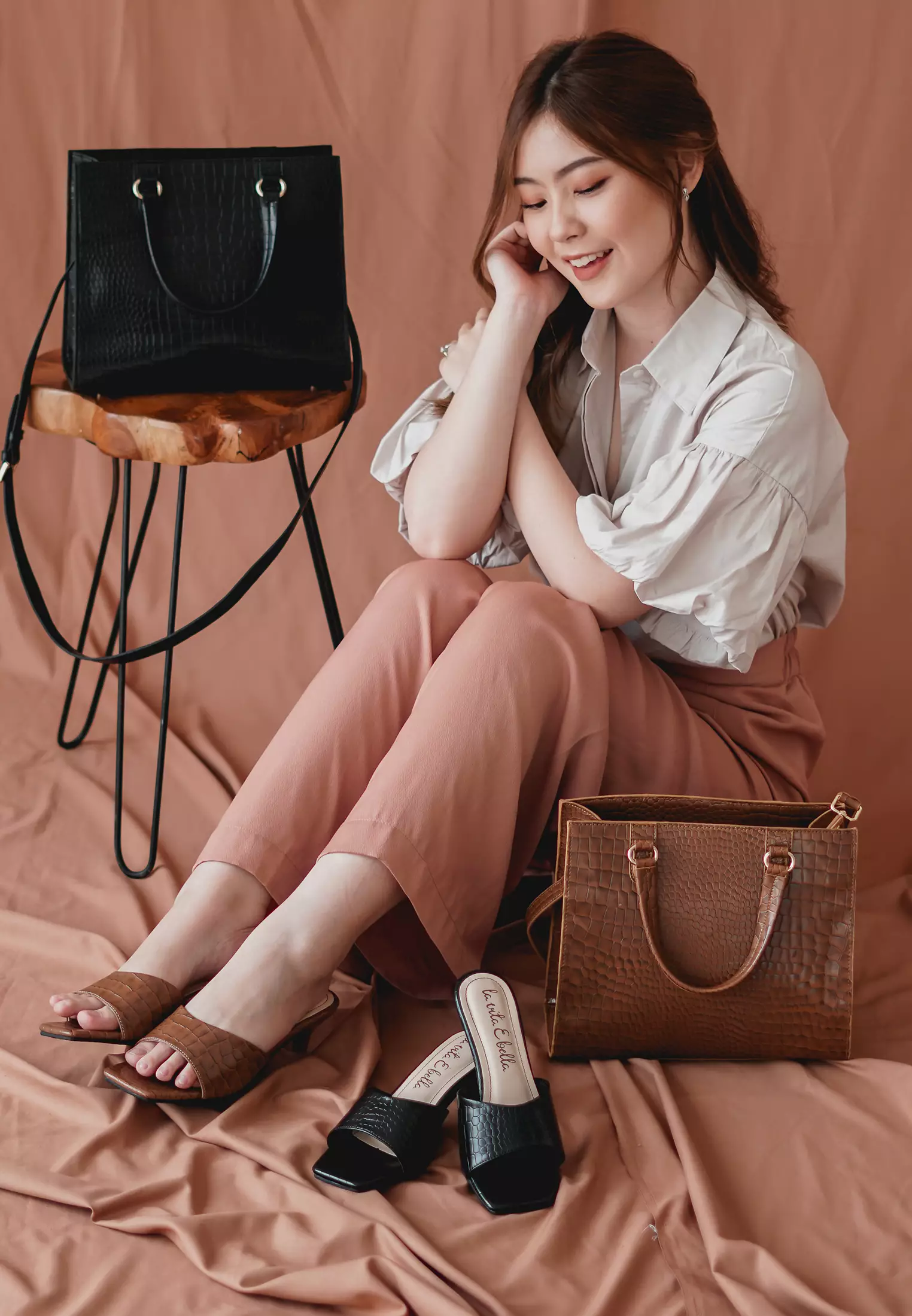 Elena Kitten Heels Sandal Wanita Mules