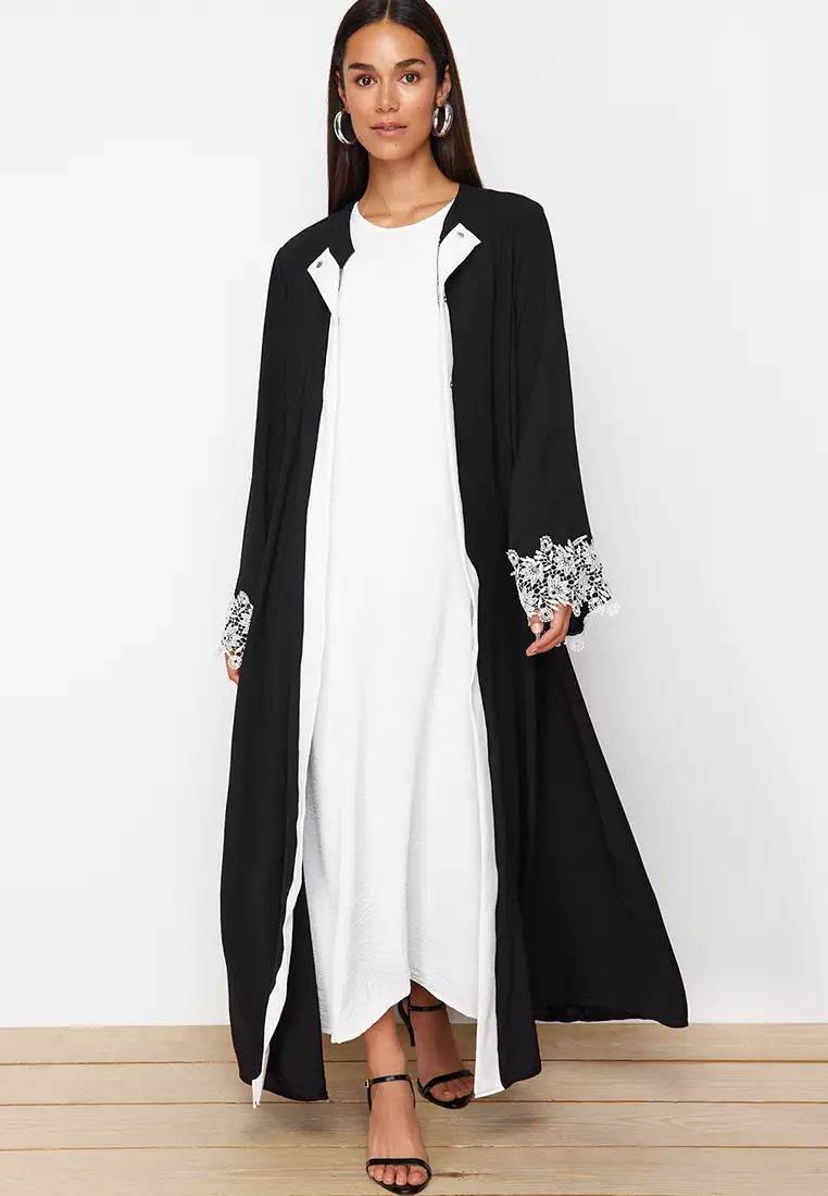 Lace Trim Abaya