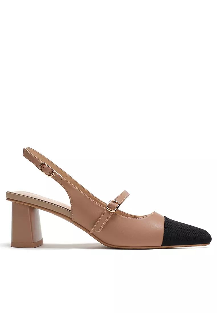 Discount on Twenty Eight Shoes  shoes - SKU: Color Matching Slingback Mid Heel By2252-2