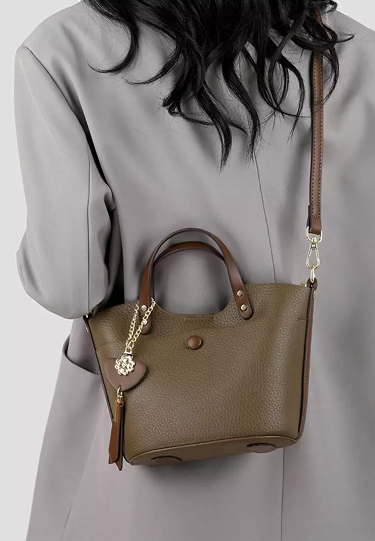 Color Matching Faux Leather Three-Way Bucket Bag JW HD-2814