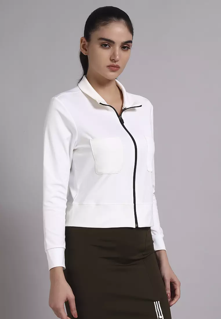 Women's Vertex Luxe Crop Performance White Jacket