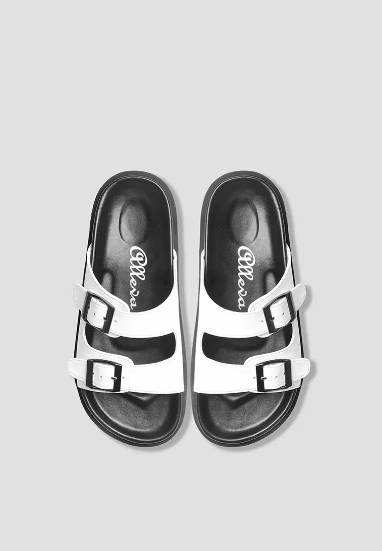 Benedetta White Slide Sandals