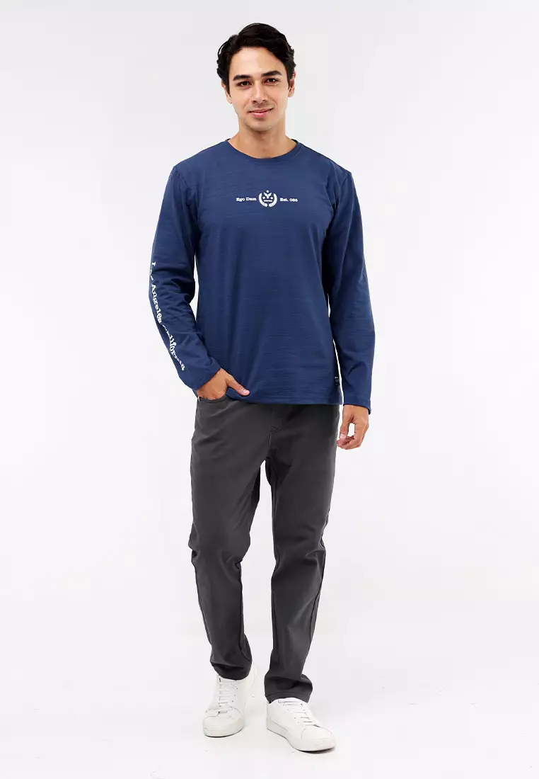 Round Neck Streaky Long Sleeves