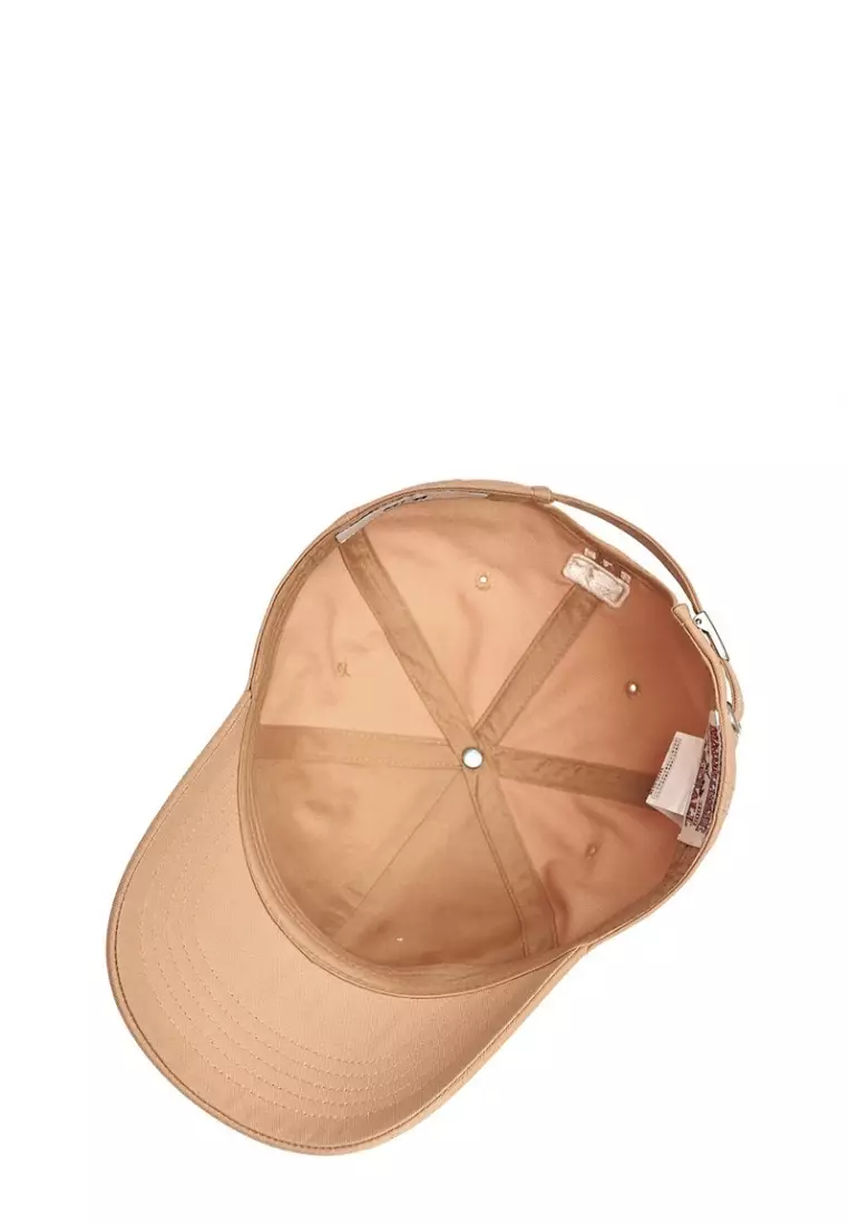 Basic Cursive Logo Unstructured Ball Cap Cleveland Indians - Beige