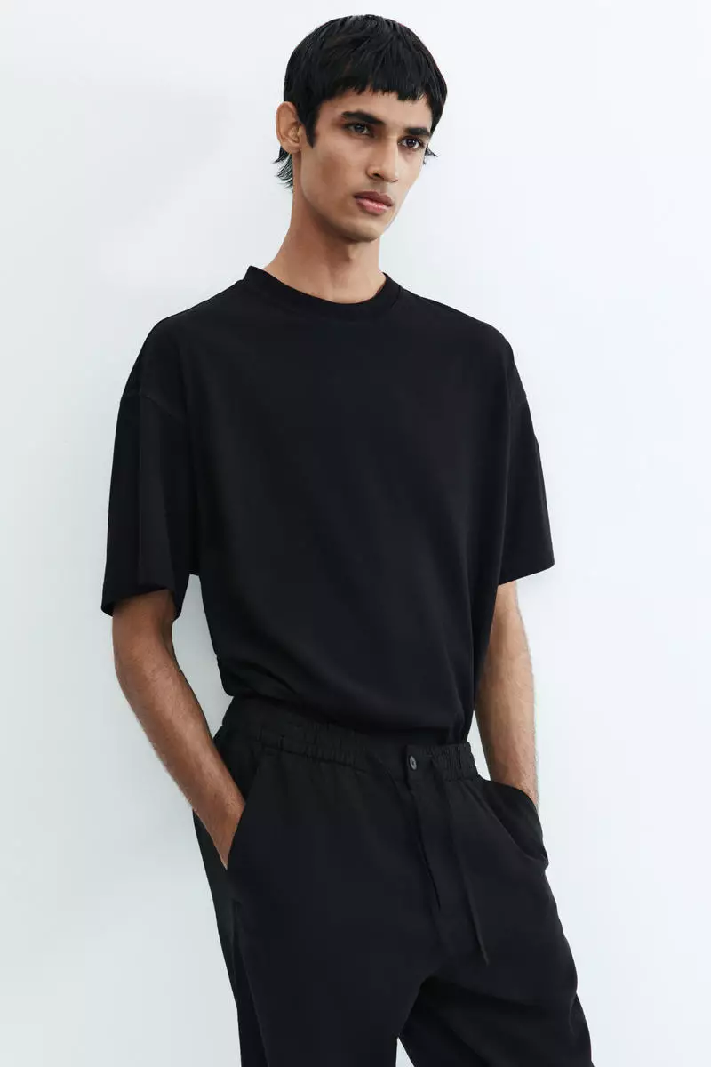 Regular Fit Linen-blend trousers