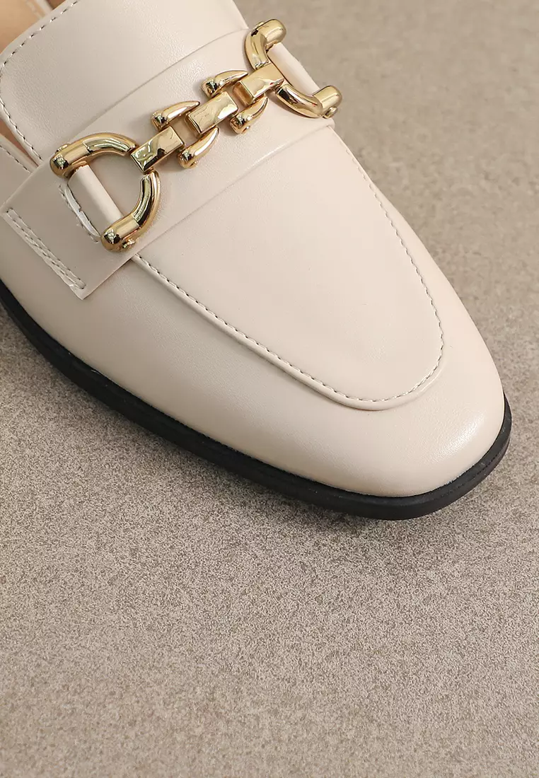 Horsebit Synthetic Leather Mules WW340-8