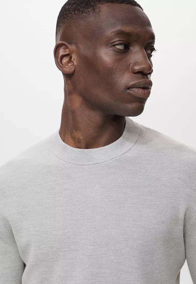 Microstructured Cotton Knitted Sweater