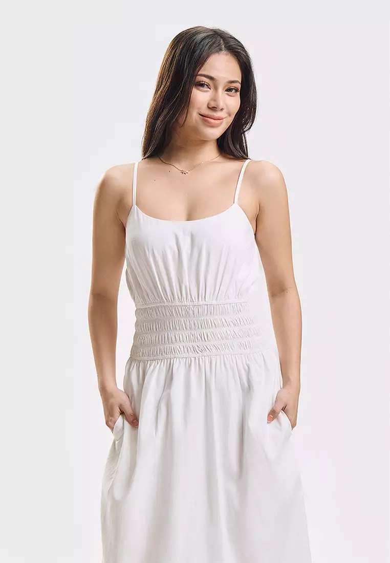 Sleeveless Smocking Maxi Dress