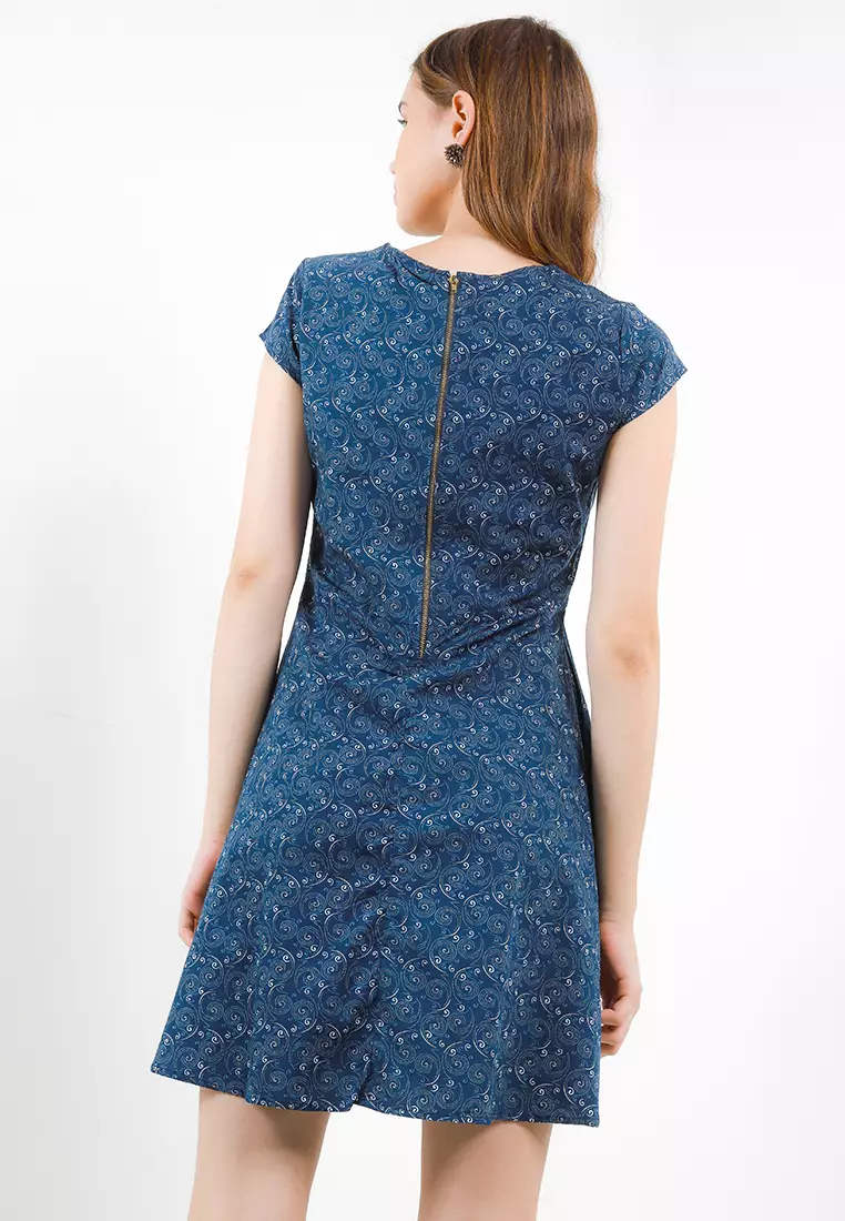 Mattie Dress In Blue Print