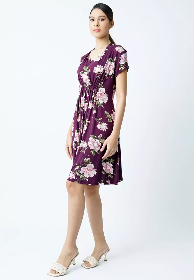 Purple nursing new arrivals dress
